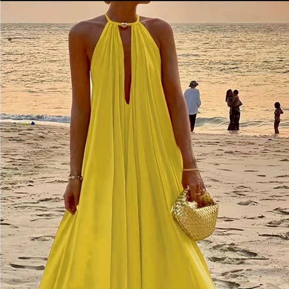 Boho party formal spring summer halter maxi dress - Picture 8 of 11